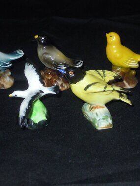 5 Lot Vintage Ceramic porcelain Bird Seagull Figurine Japan Beswick? Miniature
